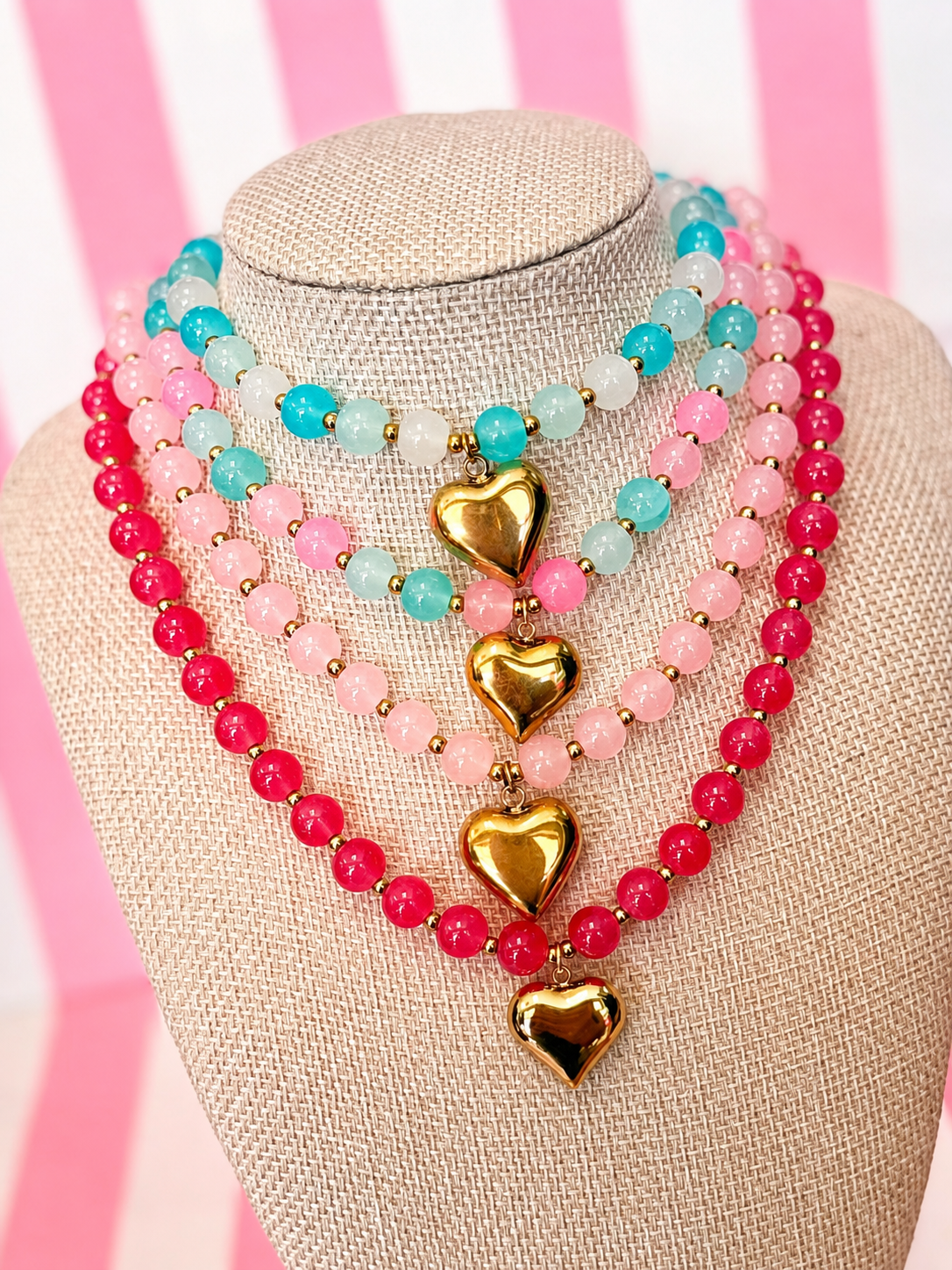 Small Bubble Heart Necklace